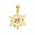 14K Yellow Snow Flake Pendant